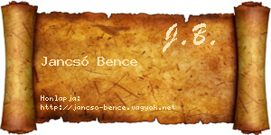 Jancsó Bence névjegykártya
