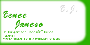 bence jancso business card